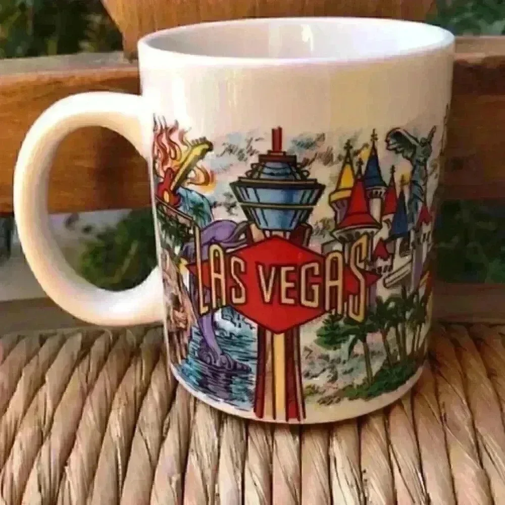 Vtg Las Vegas Suvenner Mug Personalized Tim 90s Zo